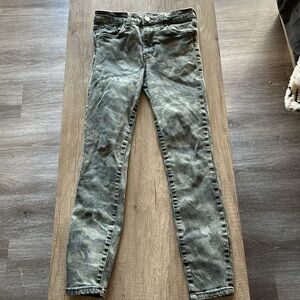 Camouflage high rise ankle skinny jeans